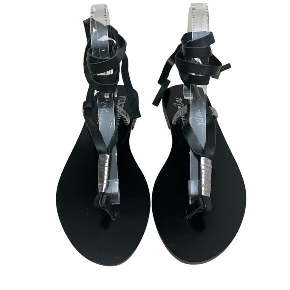 Matisse Amuse Society Womens Positano Sandals Thong Black Leather Lace Up Size 7 - Picture 4 of 8